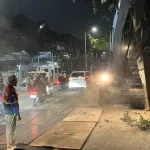 Lajur Kanan Jalan Amblas Lenteng Agung Arah Depok Dibongkar Untuk Perbaikan